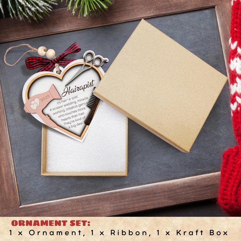 TEEBIM Hairdresser Gifts for Women - Hairdresser, Hair Stylist Ornaments, Barber, Beautician, Cosmetology Ornaments - Gifts for Hairdressers Female, Hair Dresser, Cosmetologist - Wood Beauty Ornament - Image 3